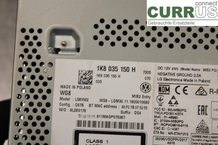VW TRANSP/CARAVELLE 16- Radio CD / Multimedia panel  2.0TDi/CXEB