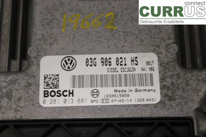 VW CADDY      04-10 Unité de contrôle moteur (ECU) 03G906021HS 1.9TDi/BLS