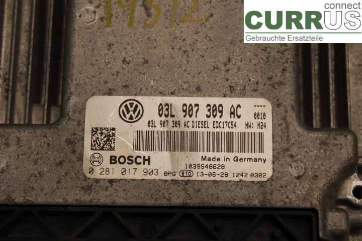 VW AMAROK  10-22 Motorens styreenhed (ECU) 03L907309AC 2.0TDi/CSHA