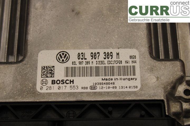 VW TRANSP/CARAVELLE 04-15 Engine Control Unit (ECU) 03L907309M 2.0TDi/CAAC