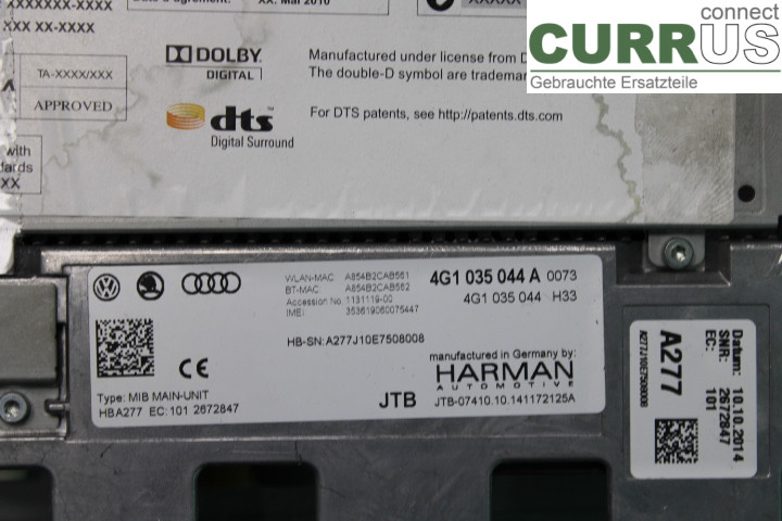 AUDI A7/S7 4G  11-17 Radio CD / multimediepanel  3.0TDi/CRTD