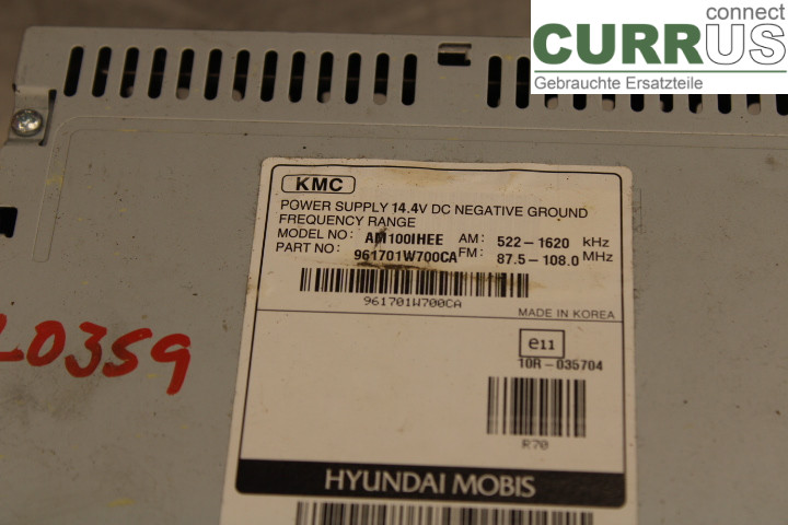 KIA RIO  12-16 Radio CD /Multimediapanel  1.25i/G4LA
