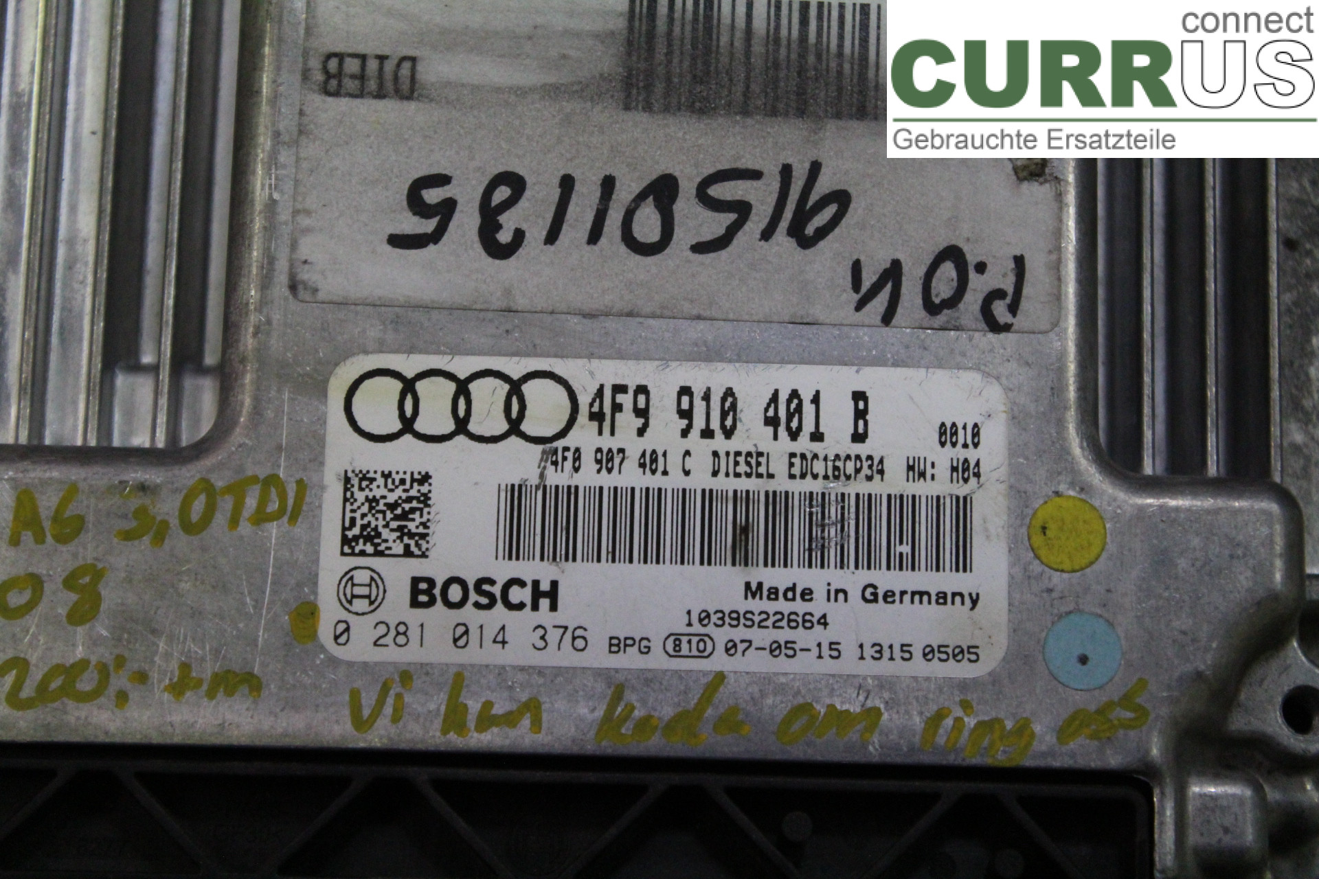 AUDI A6/S6     05-11 Motorsteuergerät (ECU) 4F9910401B 