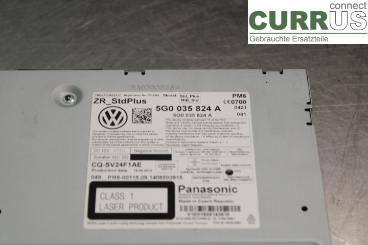 VW GOLF / E-GOLF VII   13-20 Radio CD / Multimedia panel 5G0035824A 1.4TSi/CHPA