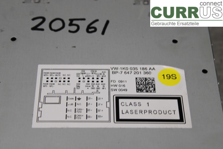 VW PASSAT  11-14 Radio CD / Multimedia panel  2.0TDi/CFFB