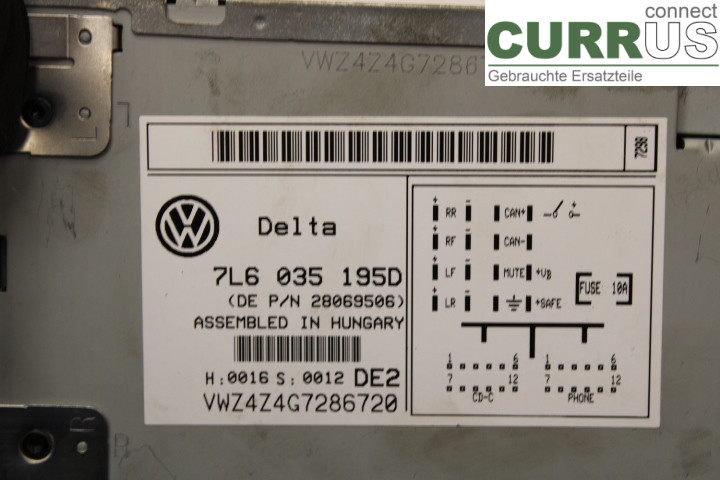 VW TRANSP/CARAVELLE 04-15 Radio CD / multimediepanel  2.5TDi/BNZ