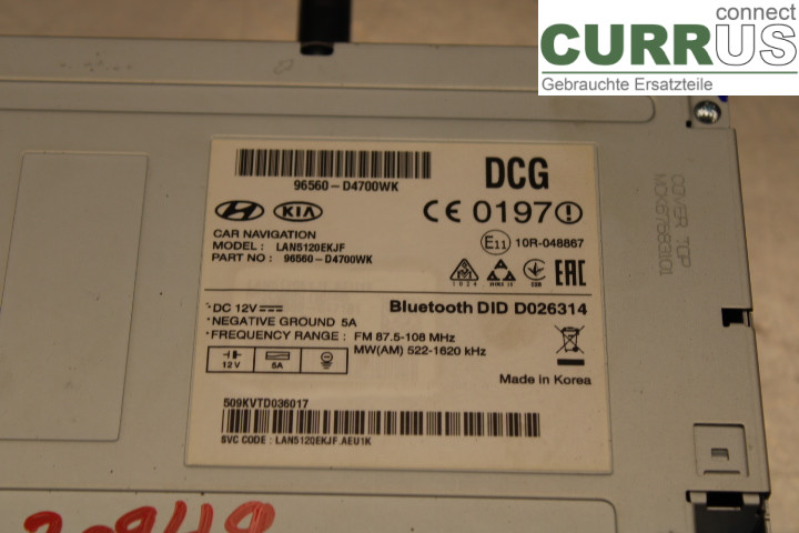 KIA OPTIMA  16-20 Radio CD / Multimedia panel  1.7CRDi/D4FD