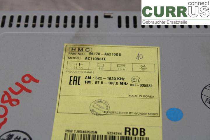 HYUNDAI i30   13-16 Radio CD / Multimedia panel  D4FB/1.6 CRDi