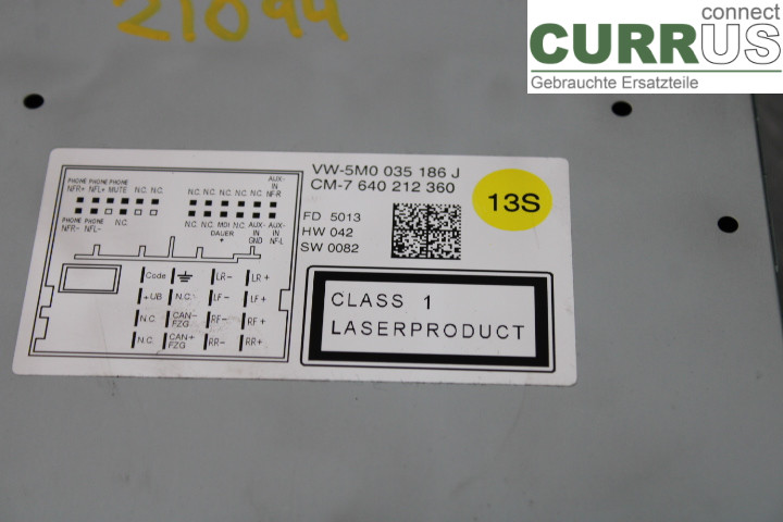 VW TRANSP/CARAVELLE 04-15 Radio CD / multimediepanel  2.0TDi/CAAB