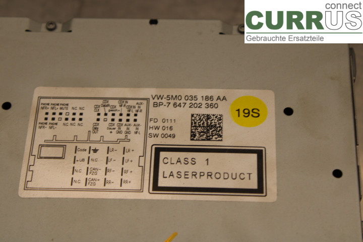 VW TRANSP/CARAVELLE 04-15 Radio CD / multimediepanel  2.0TDi/CAAC