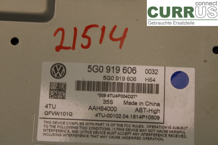 VW CRAFTER II/E-CRAFTER 17- Radio CD / Multimedia panel 5G0919606 2.0TDi/DAVA