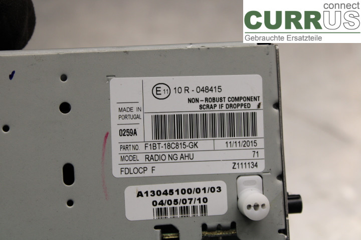 FORD FOCUS  15-18 Radio CD / Multimedia panel  1.5TDCi/XXDC