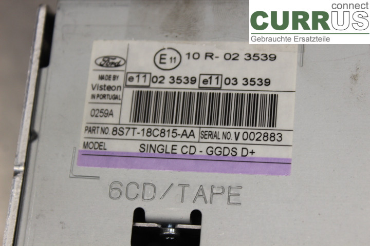 FORD MONDEO     07-15 Radio CD / Multimedia panel 8S7T18C815AA 2.0i/TBBA