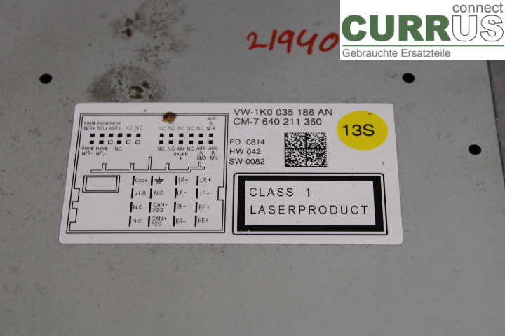VW CADDY      04-10 Radio CD / Multimedia panel  2.0/BSX