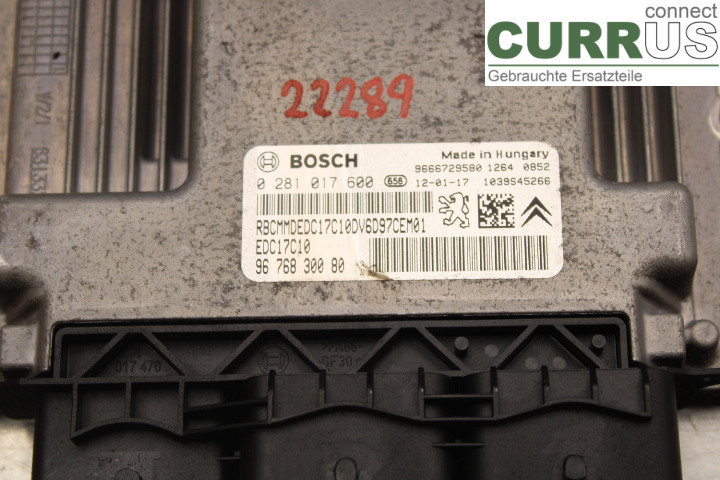 PEUGEOT PARTNER   08-15 Engine Control Unit (ECU)  1.6HDi/9HF