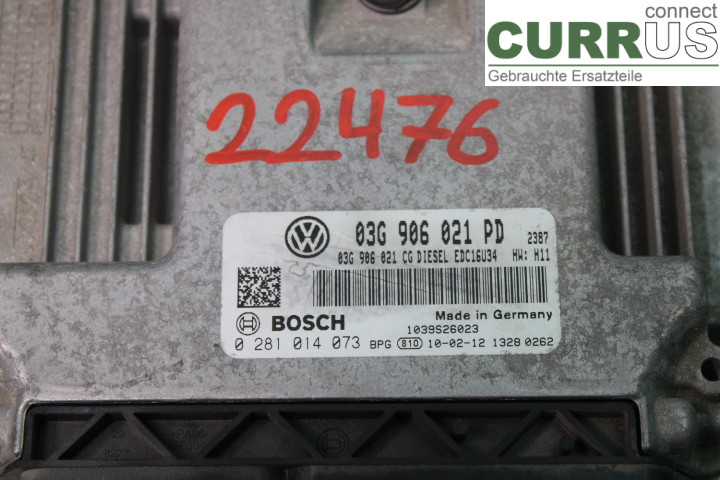 VW CADDY      04-10 Engine Control Unit (ECU) 03G906021PD 1.9TDi/BLS