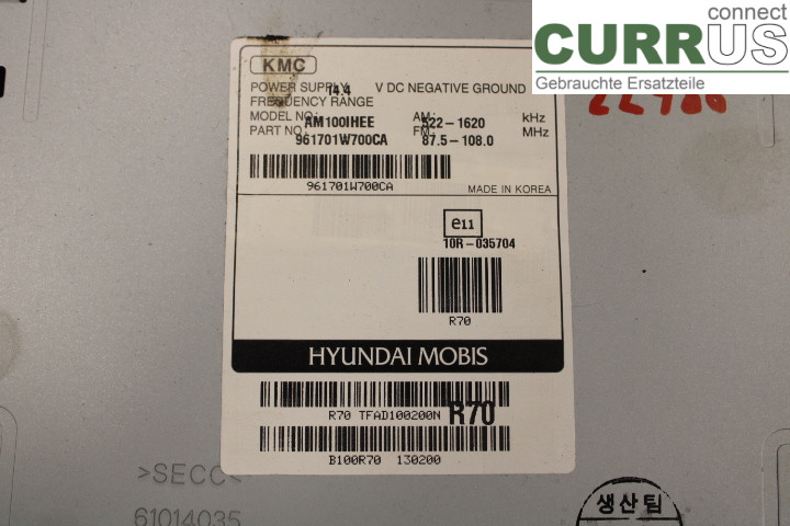 KIA RIO  12-16 Radio CD /Multimediapanel  1.25CVVT/G4LA