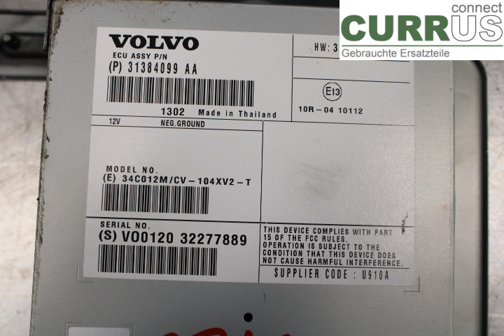 VOLVO V40  12-19 Radio CD / Multimedia panel  1.6/D4162T