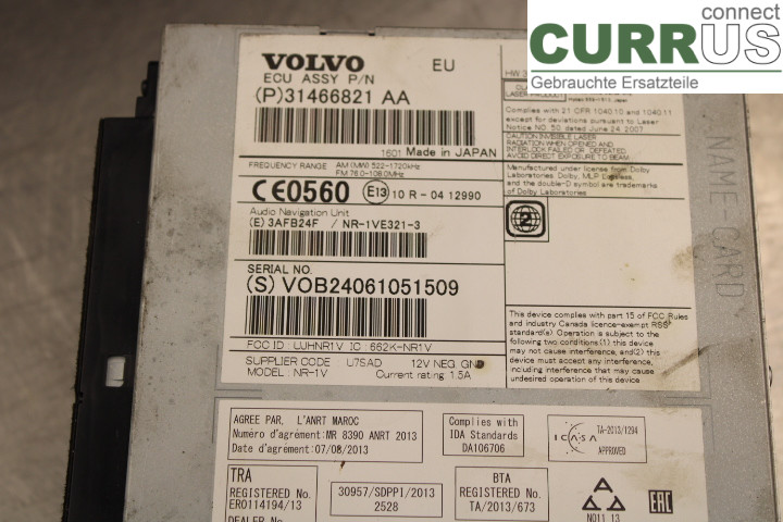 VOLVO V40  12-19 Radio CD / Multimedia panel  2.0/D4204T9