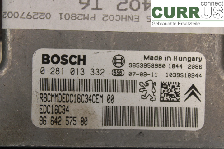 PEUGEOT 307     05-08 Engine Control Unit (ECU)  1.6HDi/9HZ