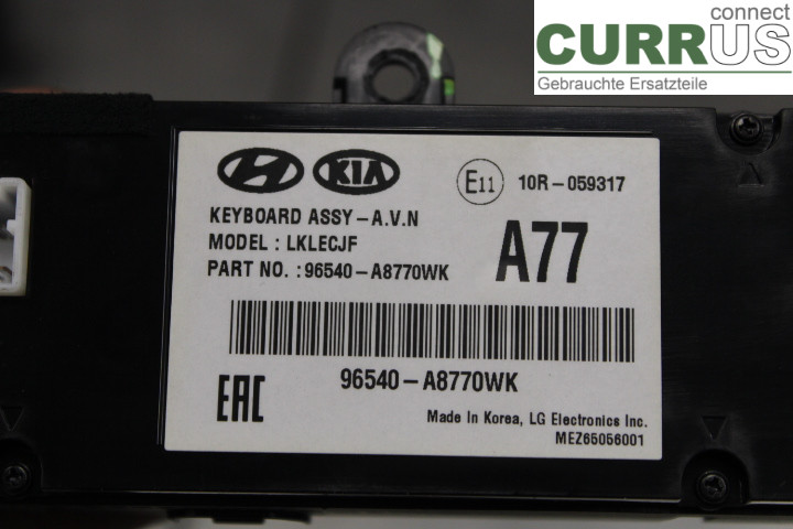 KIA OPTIMA  16-20 Radio CD / Multimedia panel 96540A8770WK 2.0/G4NG