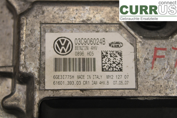 SKODA FABIA 07-14 Unité de contrôle moteur (ECU) 03C906024B 1.4/BXW