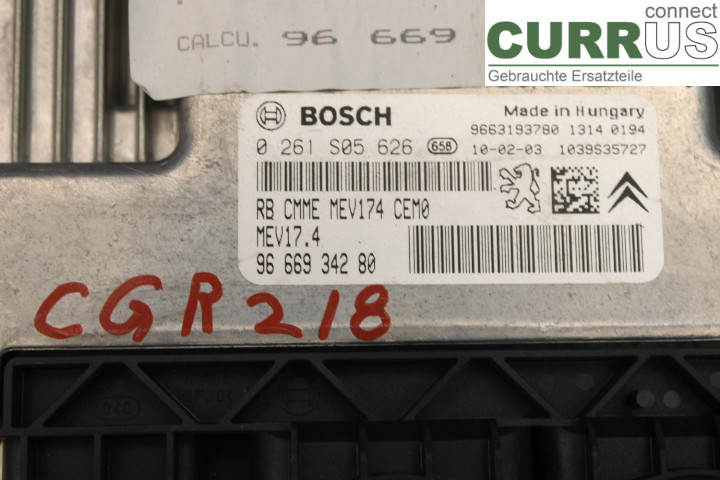 PEUGEOT 308 08-13 Engine Control Unit (ECU) 0261S05626 1.4/8FS