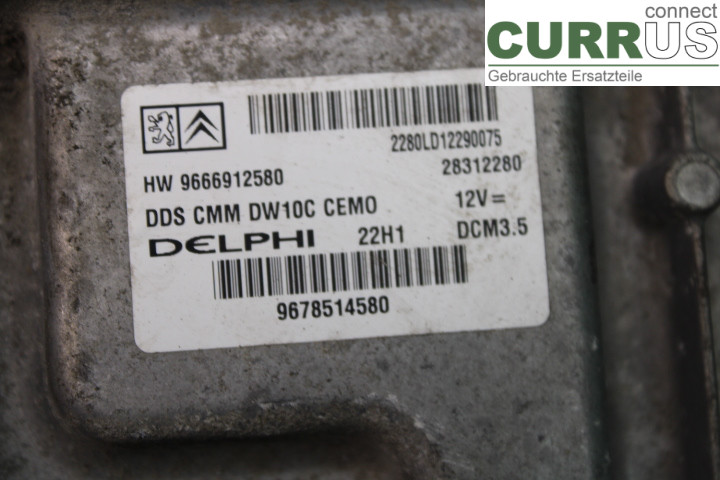 PEUGEOT EXPERT  15-16 Engine Control Unit (ECU) 9666912580 2.0HDi/AHZ