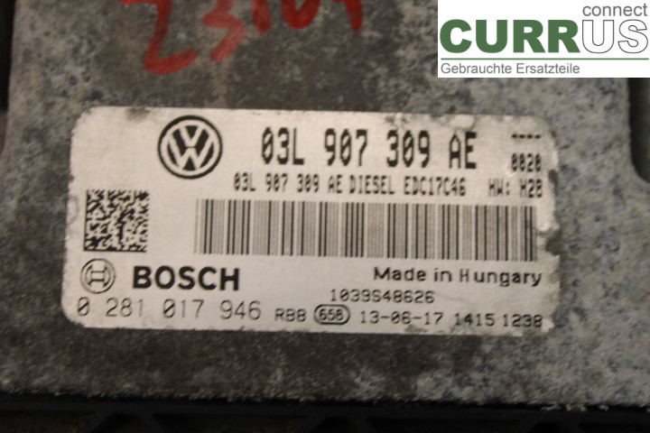 VW PASSAT  11-14 Engine Control Unit (ECU) 03L907309AE 2.0TDi/CFGC