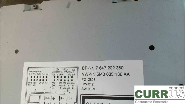 VW TIGUAN 07-16 Radio CD / Multimedia panel  CAWA
