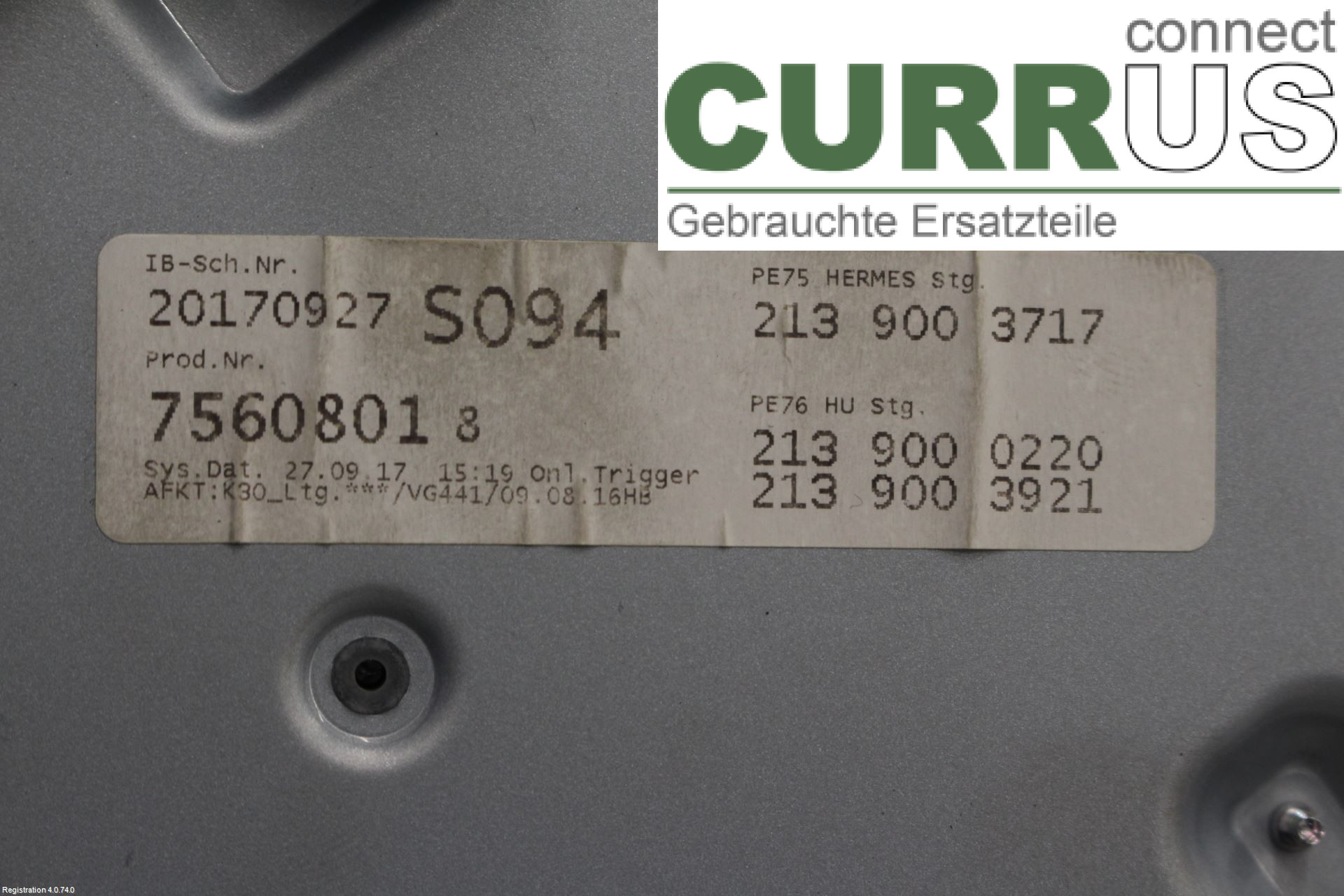 MB E-KLASS (W213)  16- Gearkasse 7-trins A2139002527 OM654.920