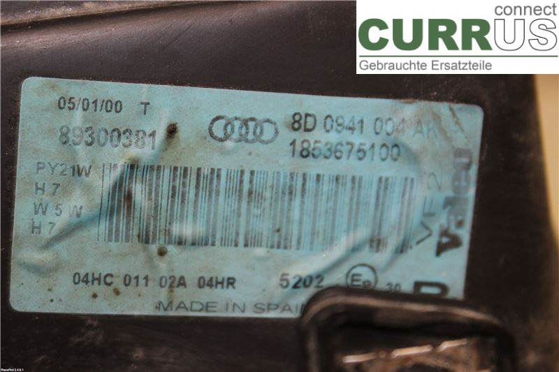 AUDI A4/S4     99B-00 Manuelles 5-Gang-Getriebe 8D0941004AK 1,9 TDI