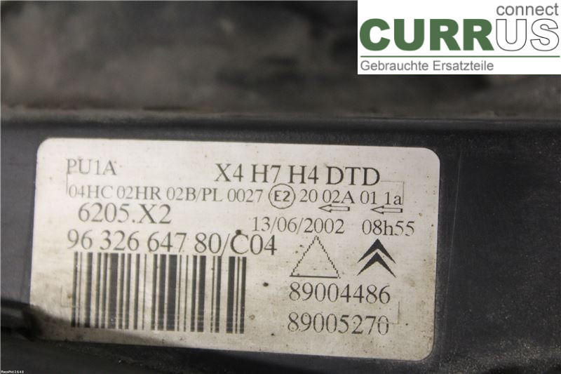 CITROEN C5      -04  Manual gearbox (5-speed) 6205X2 2,0I