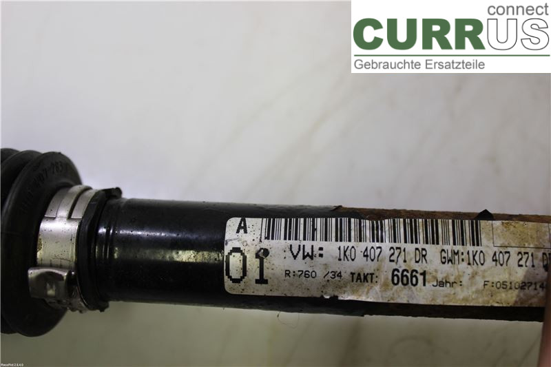 VW GOLF V      04-09 Forakselsamling - 4WD 1K0407451KX 2,0 FSI