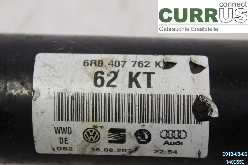 SKODA FABIA         07-14 Części układu napędowego 6R0407762KX 1,2 TSI