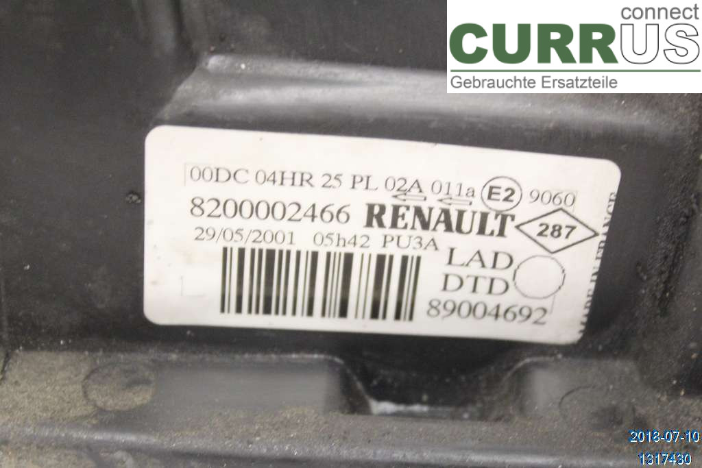 RENAULT LAGUNA II  01-05 Manuel gearkasse 5-trins 7701474501 K4M-710
