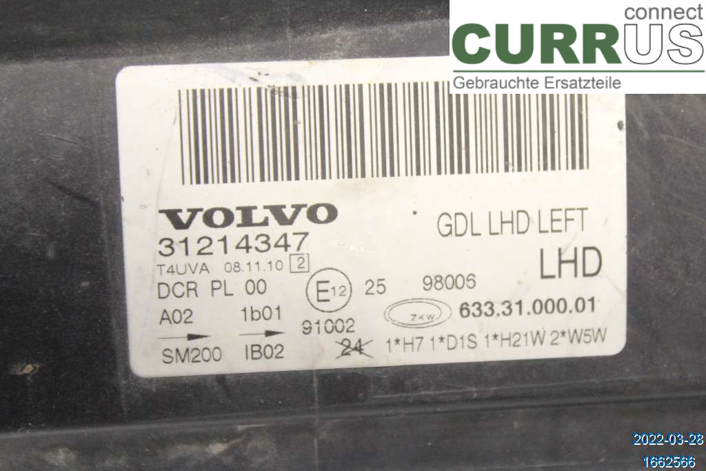 VOLVO V70      08-13 Manualna skrzynia 4-biegowa 31214415 D3 2.0