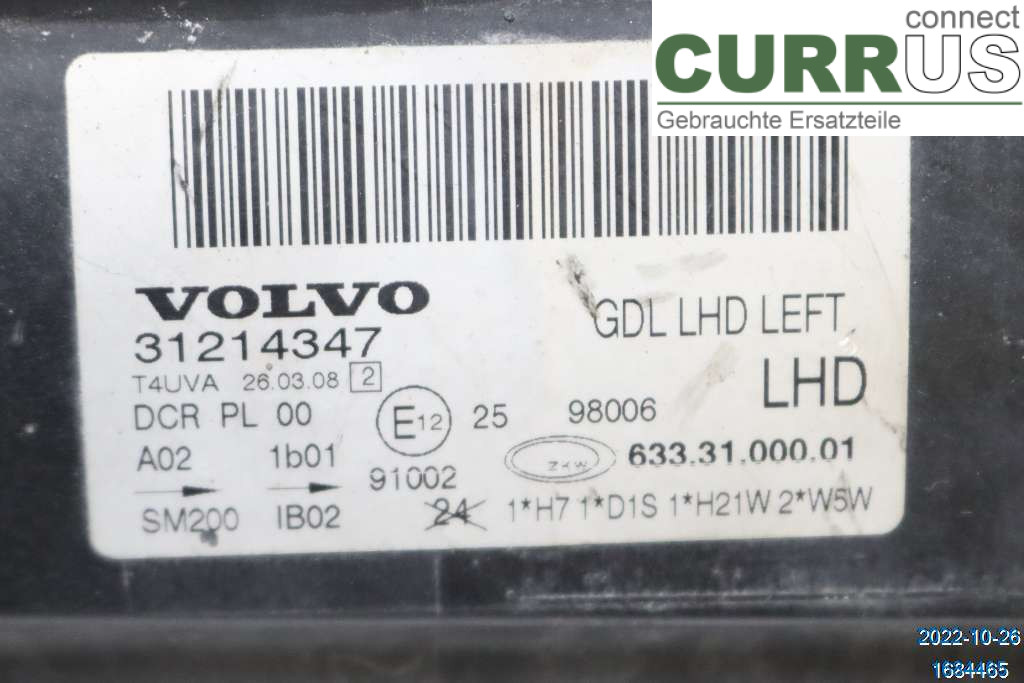 VOLVO V70      08-13 Boîte manuelle 4 vitesses 31214415 2,4D