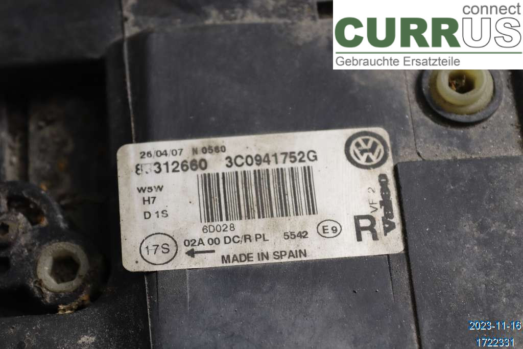 VW PASSAT      05-10 Manuel gearkasse 5-trins 3C0941754G 2,0 TDI