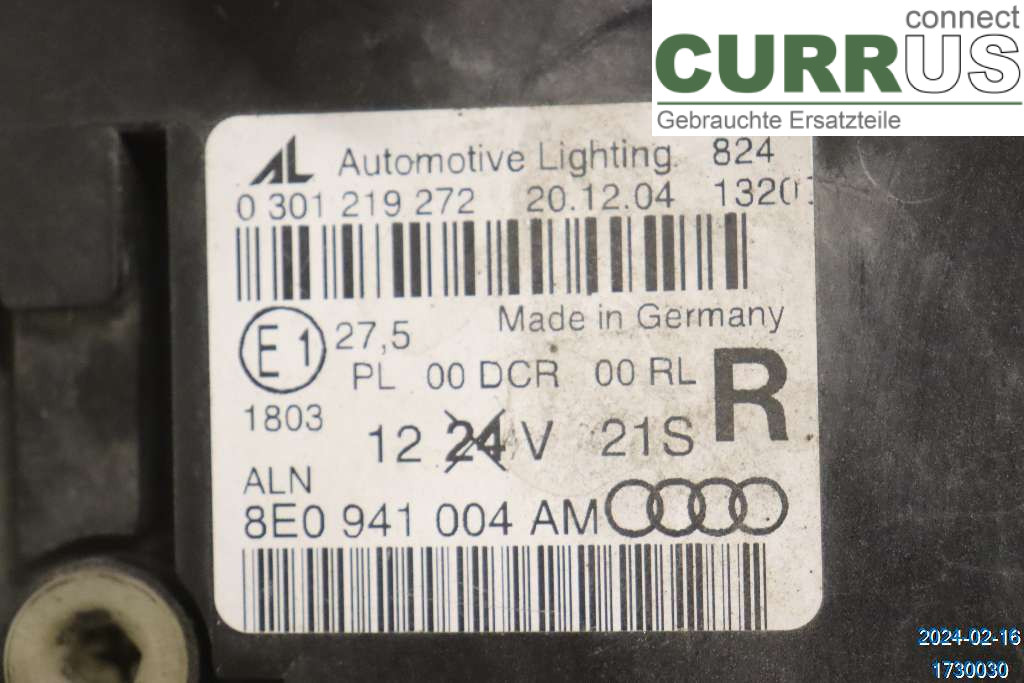AUDI A4/S4  05-07 Manual gearbox (5-speed) 8E0941030AS 1.8