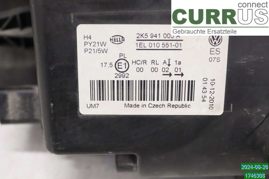 VW CADDY  11-15 Manual gearbox (4-speed) 2K5941005A 1.6