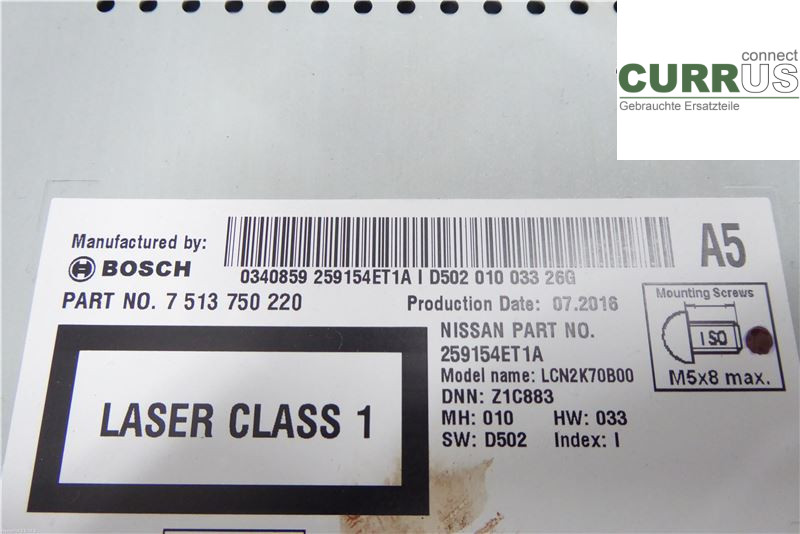 NISSAN QASHQAI  14-17 7-speed gearbox 259154ET1A 1,2 HRA2DDT