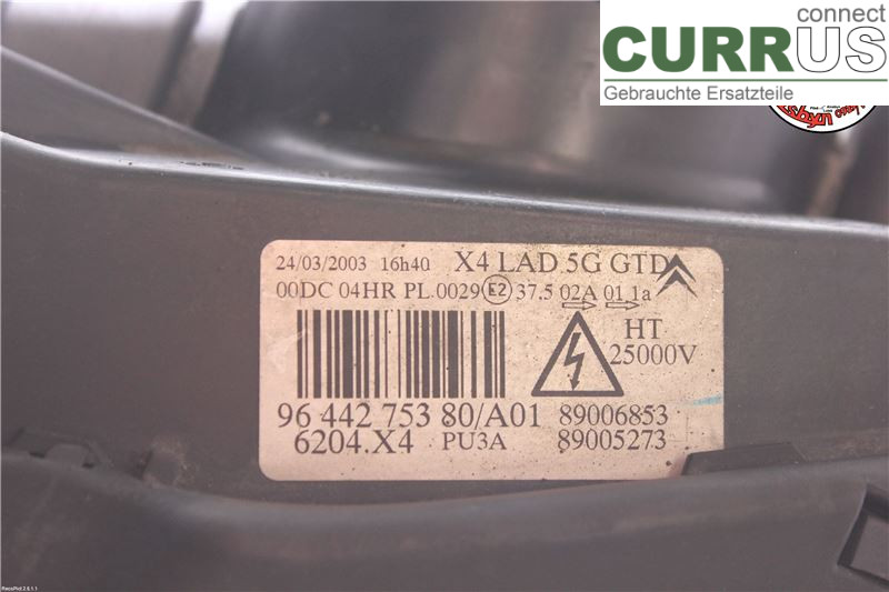 CITROEN C5      -04  Manual gearbox (4-speed) 6204X4 3.0I V6 207HK