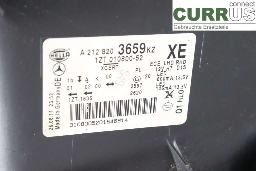 MB E-KLASS (W212) 09-16 Manuel gearkasse 5-trins A2128207859 V8 Biturbo