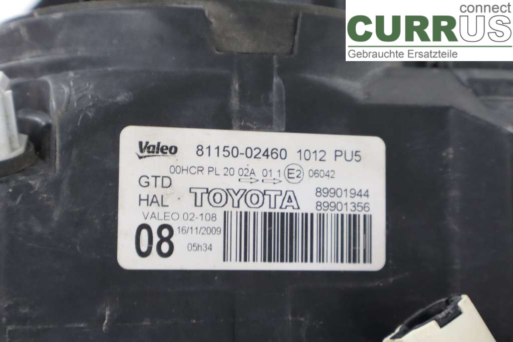 TOYOTA AURIS    07-09 Manual gearbox (4-speed) 81170-02460 1ZR-FAE