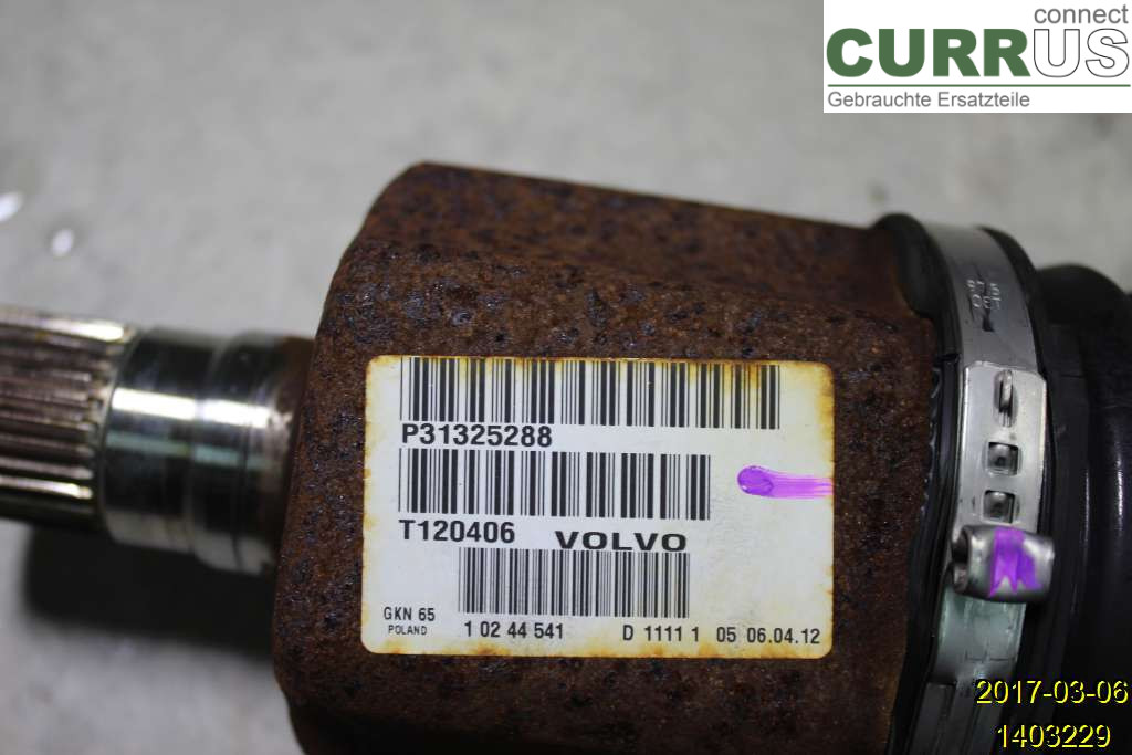 VOLVO V60 11-13 Front axle assembly (4WD) 36012416 D82PHEV