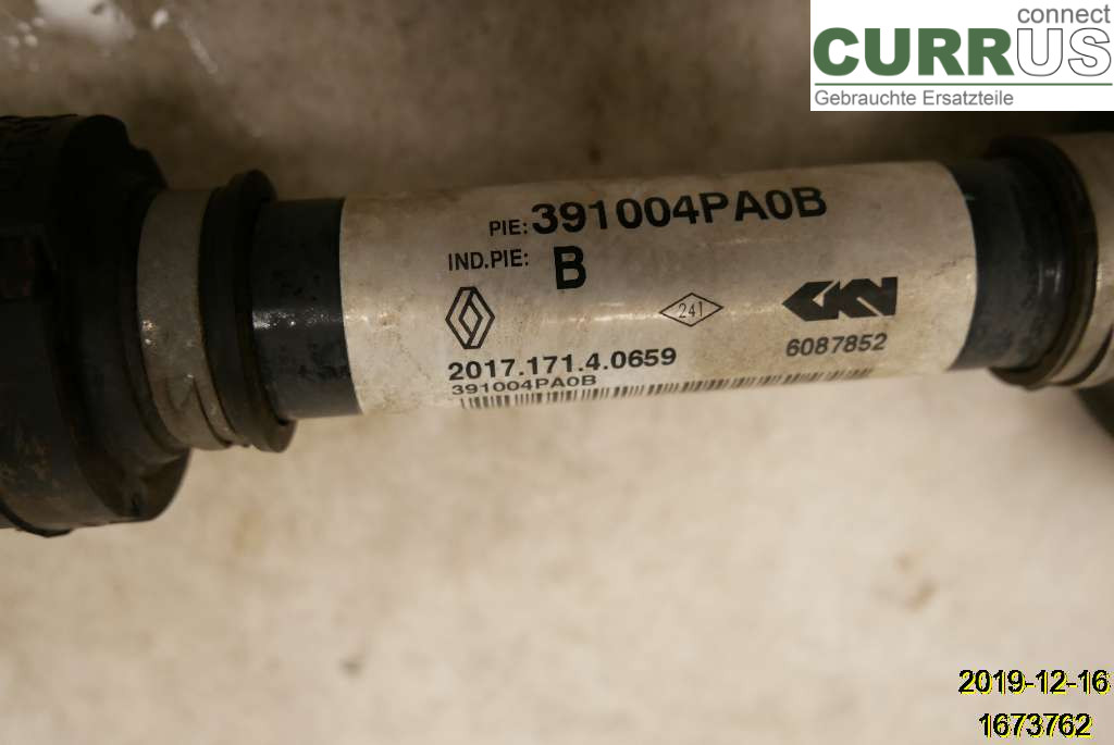 RENAULT KADJAR  15- Pièces de transmission 391004PA0B H5F-408