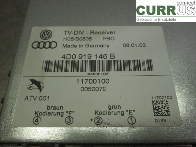 AUDI A6/S6     97-05 Gearkasse 7-trins 4D0919146BX 4,2 BITURBO BCY