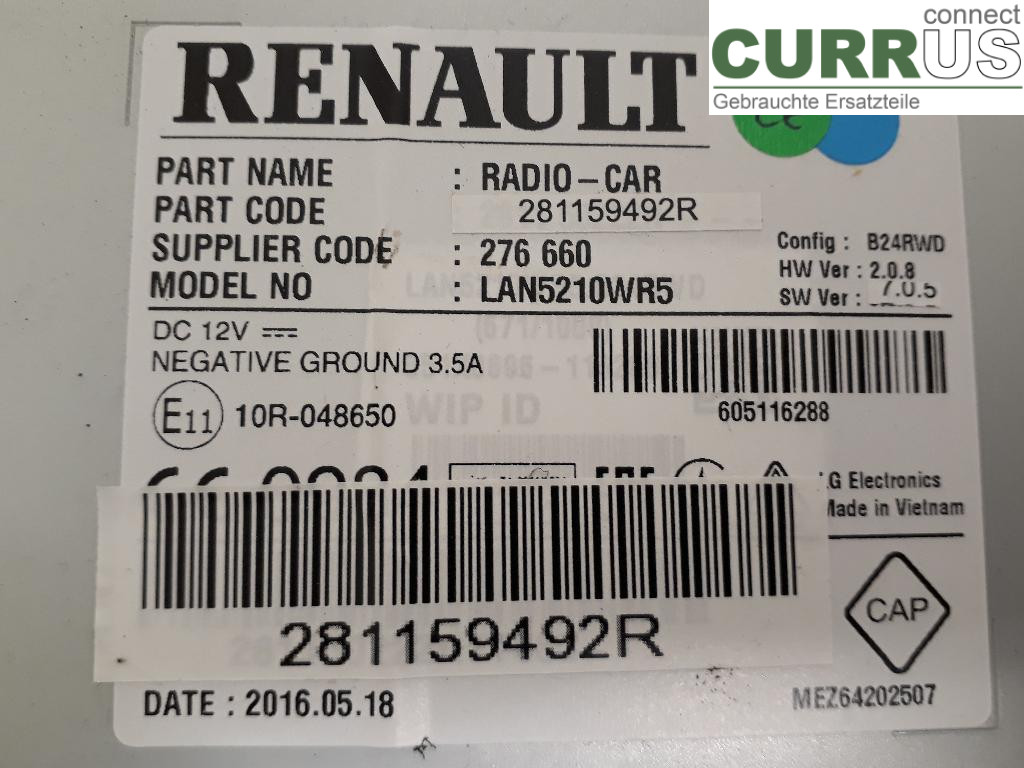RENAULT CLIO IV   16-19 7-speed gearbox 281153090R H4B-400