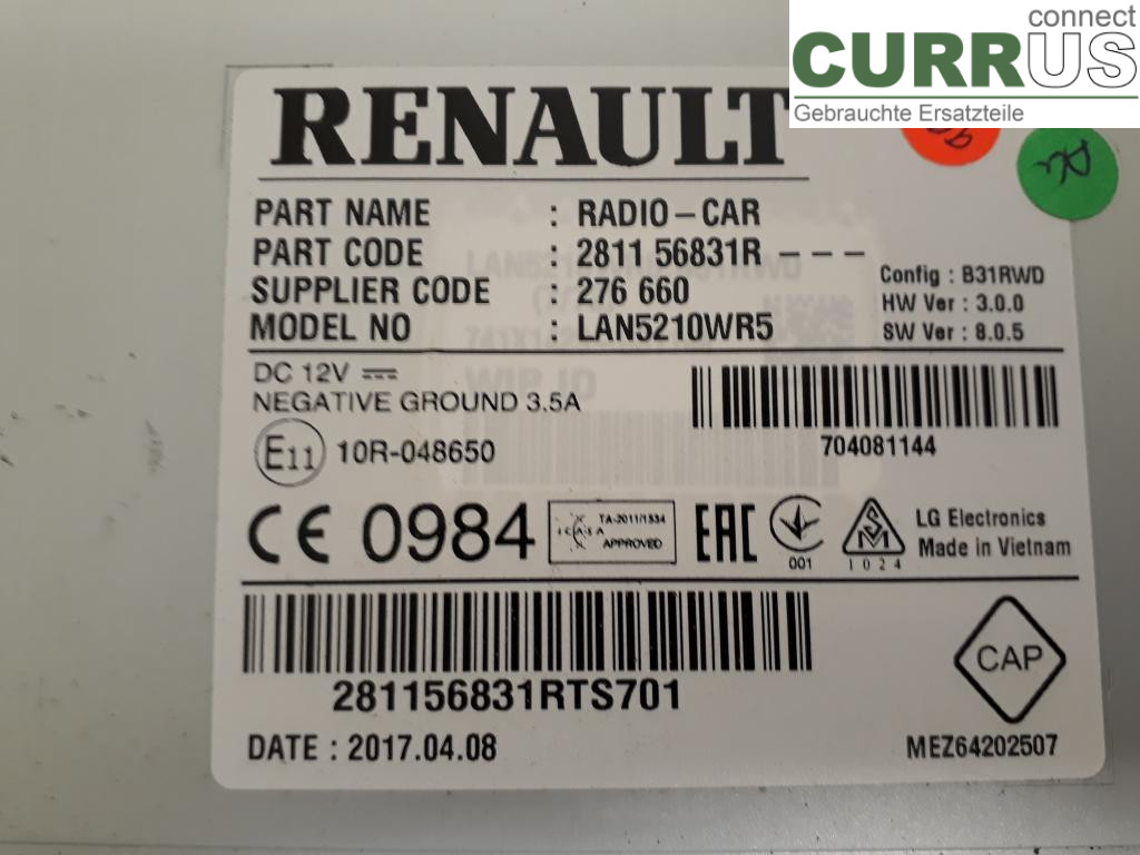 RENAULT CLIO IV   16-19 7-speed gearbox 281153090R D4F-740